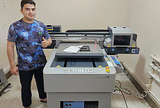 Запуск УФ-принтера Sprinter DPP A1E в типографии GLOBAL COLOR PRINT из Ташкента