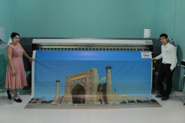 Инсталляция трехметрового принтера ARK-JET SOL 3202 в Бухаре